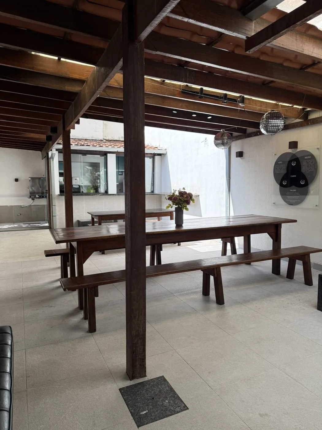Área externa para eventos no CafeWorking