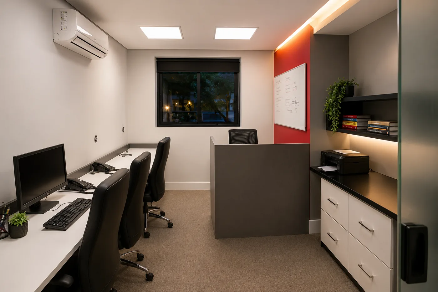 Sala privativa mobiliada